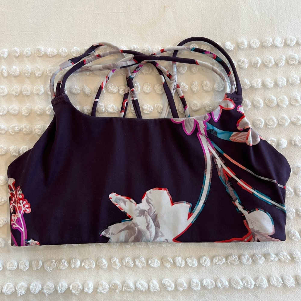 Floral Athleta Strappy Sports Bra M